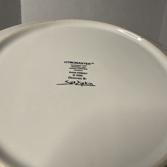 Vintage VITROMASTER Sue Zipkin 1993 Rain Forest Jungle 4 Dinner Plates Zebra - Picture 4 of 5